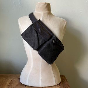 Gucci GG Monogram Waist Belt Sling Bag in Brown